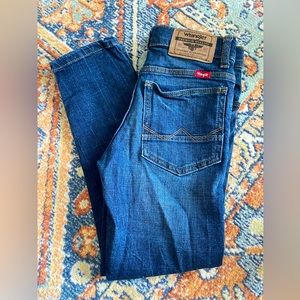Wrangler child jeans. Regular Taper fit. No wear or tear. Size 5 slim fit.